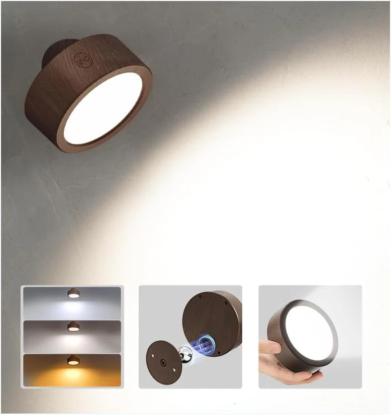EZVALO LED Wall Mounted Lights, 5500mAh Rechargeable Wall Sconces Lamp, 3 Color Temps & Remote and Touch Control, 360°Rotation Dimmable Cordless Wall Light for Bedroom Reading Study Bedside (2 Pack) - Image 12