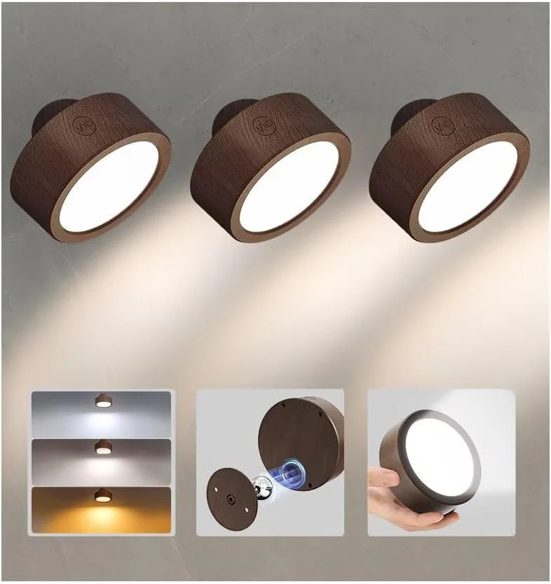 EZVALO LED Wall Mounted Lights, 5500mAh Rechargeable Wall Sconces Lamp, 3 Color Temps & Remote and Touch Control, 360°Rotation Dimmable Cordless Wall Light for Bedroom Reading Study Bedside (2 Pack) - Image 14
