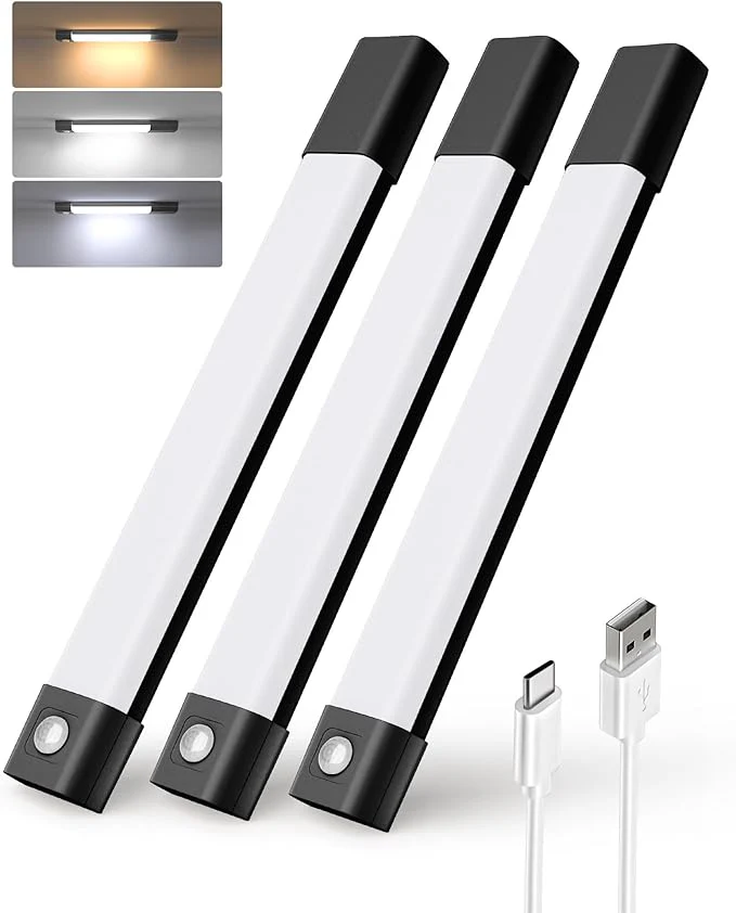 EZVALO 3 Pack 8” Motion Sensor Light Indoor, Wireless Under Cabinet Lighting, 30 LED Rechargeable Closet Lights, Dimmable, 3 Color Temperatures, Counter Lights for Wardrobe, Pantry, Bedroom, Kitchen - Image 13