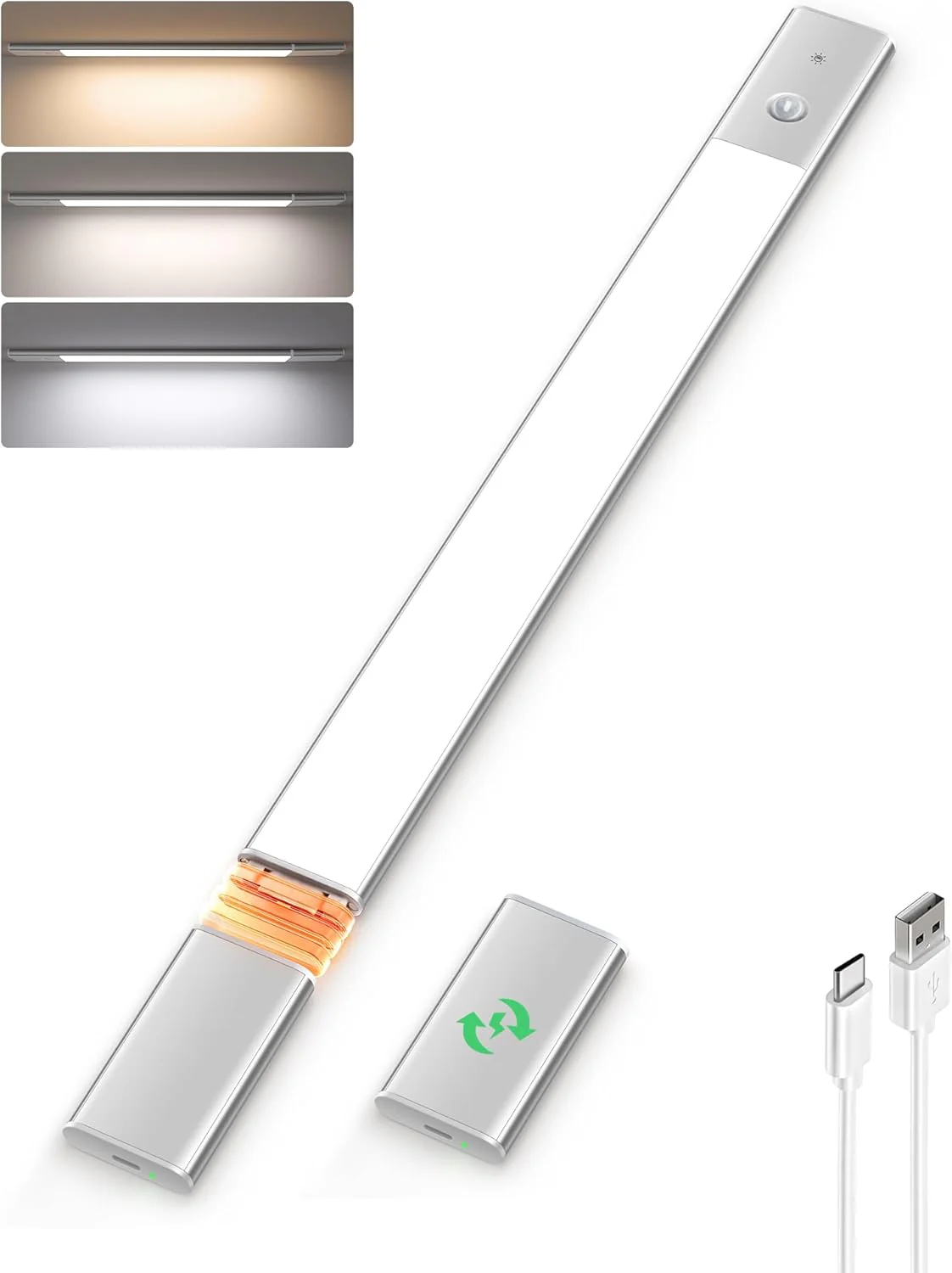 EZVALO Under Cabinet Lighting, 2200mAh Closet Lights with 2 Extra Batteries, 3 Color Temps Motion Sensor Lights Indoor, LED Lights for Closet, Pantry, Kitchen - Image 11
