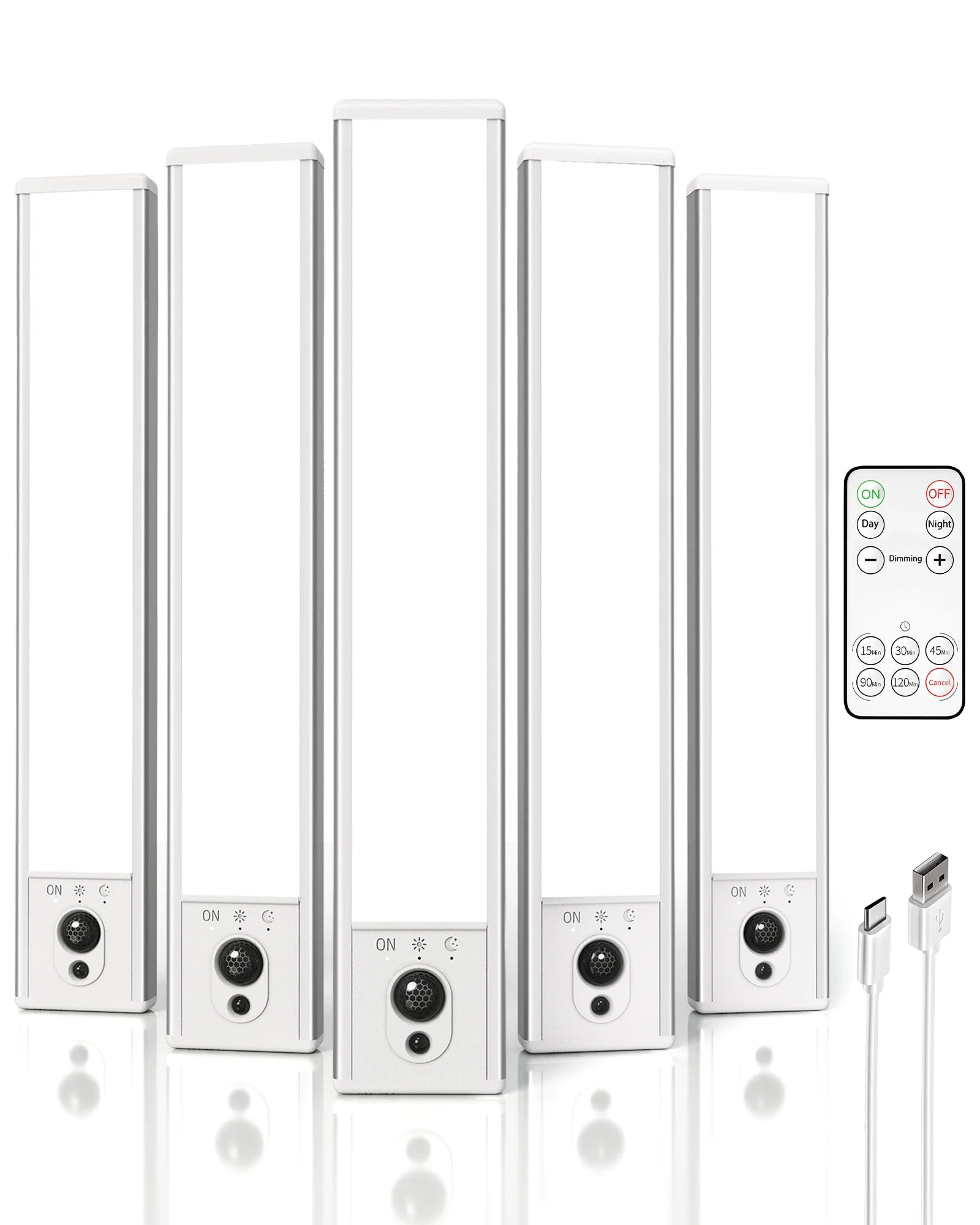 EZVALO 5-Pack Under Cabinet Lighting, 2400mAh Motion Sensor Light, LED Closet Lights Wireless, 6500K Dimmable, Timer, Magnetic, with Remote Control for Kitchen, Closet, Stair - Image 12