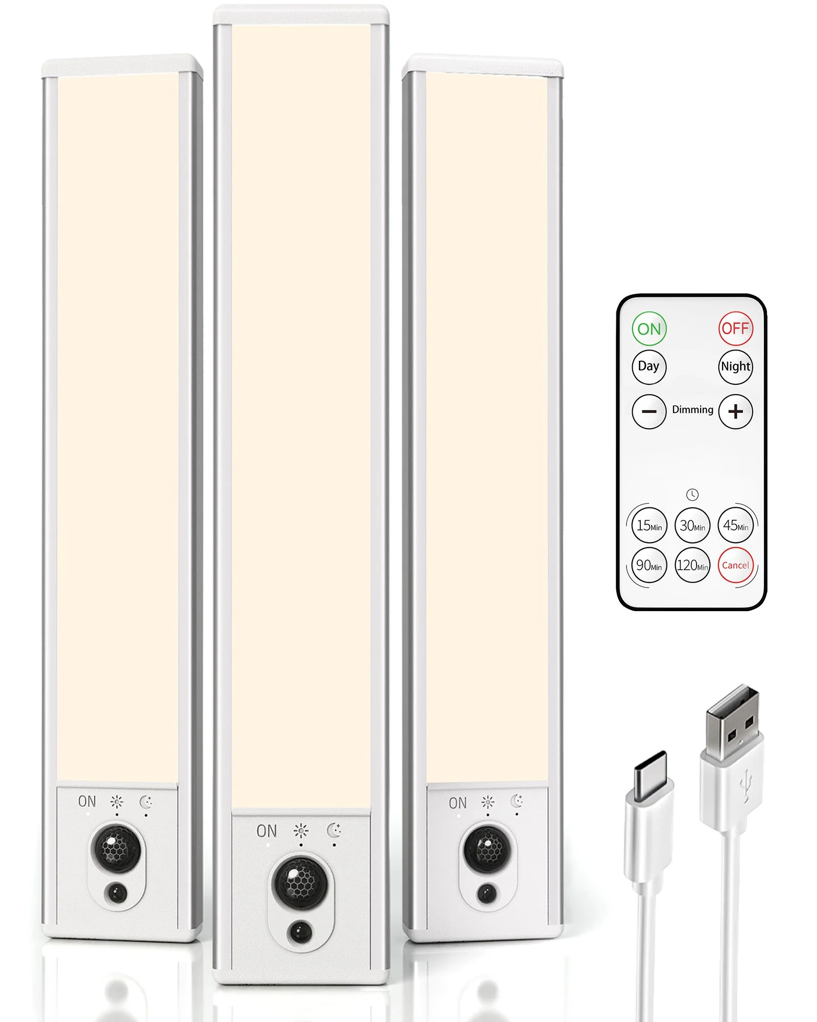 EZVALO 5-Pack Under Cabinet Lighting, 2400mAh Motion Sensor Light, LED Closet Lights Wireless, 6500K Dimmable, Timer, Magnetic, with Remote Control for Kitchen, Closet, Stair - Image 4