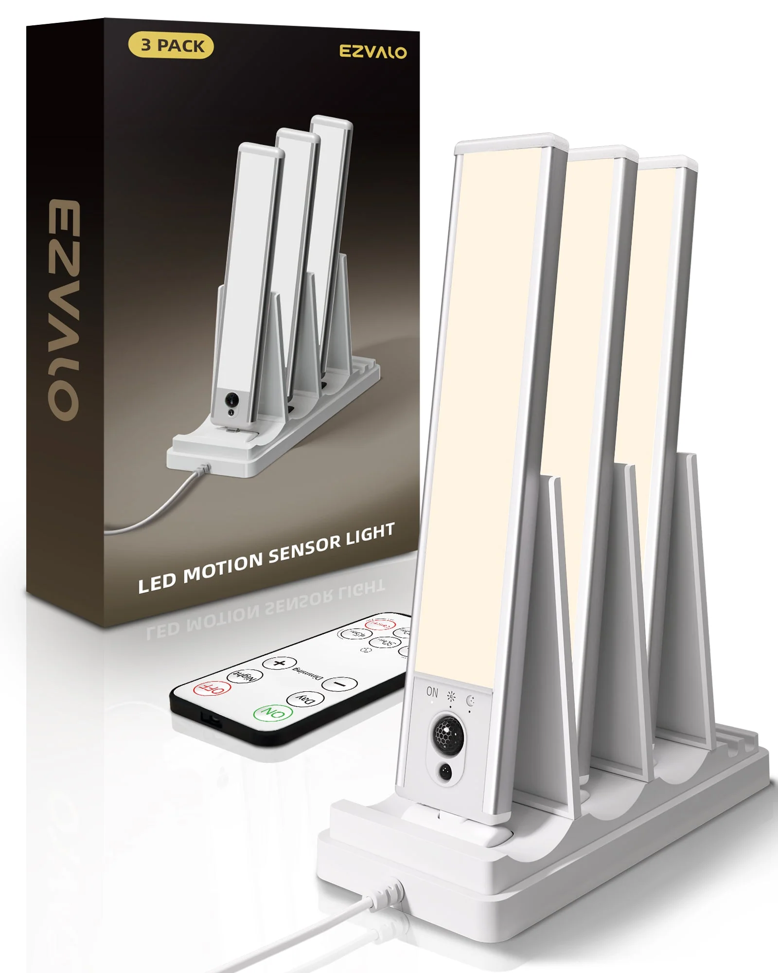 EZVALO 5-Pack Under Cabinet Lighting, 2400mAh Motion Sensor Light, LED Closet Lights Wireless, 6500K Dimmable, Timer, Magnetic, with Remote Control for Kitchen, Closet, Stair - Image 6