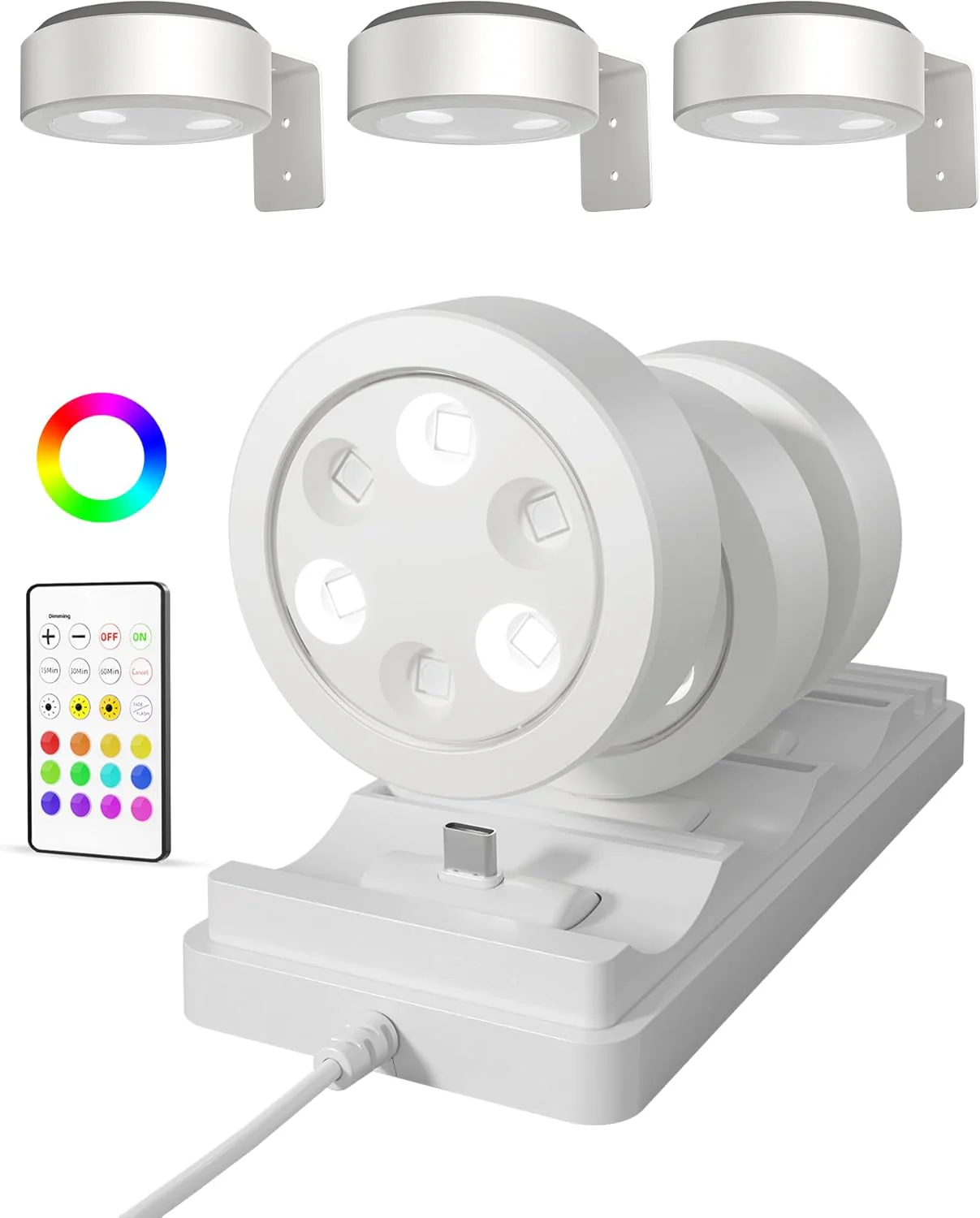 EZVALO Picture Lights for Wall, 2000mAh Rechargeable Battery Magnetic Poster Lights with 3 Color Temps & 12 RGB, Remote Dimmable Timer Painting Light, Wall Decor Light for Art Display, Frame (3 Pack) - Image 11