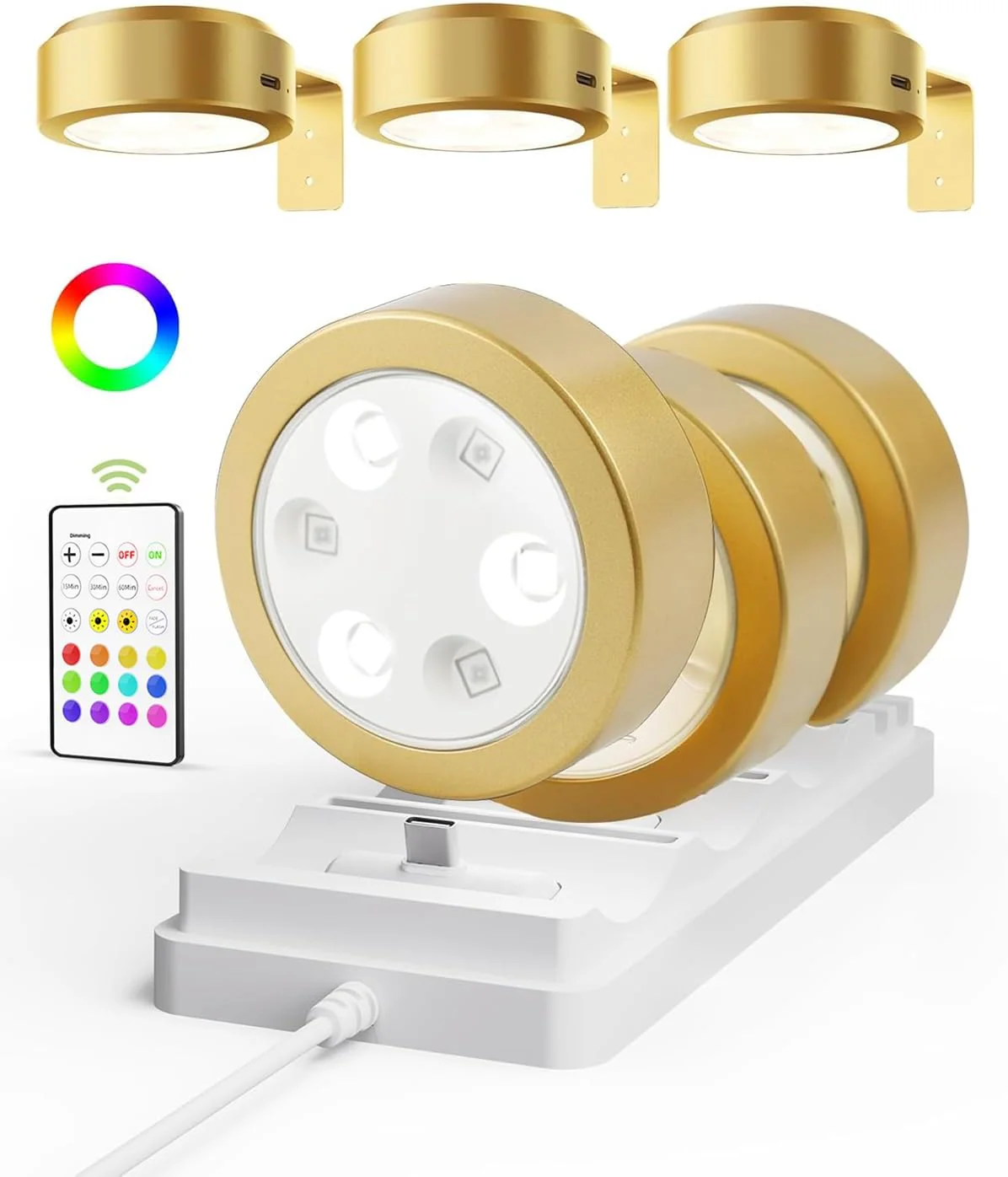 EZVALO Picture Lights for Wall, 2000mAh Rechargeable Battery Magnetic Poster Lights with 3 Color Temps & 12 RGB, Remote Dimmable Timer Painting Light, Wall Decor Light for Art Display, Frame (3 Pack) - Image 17