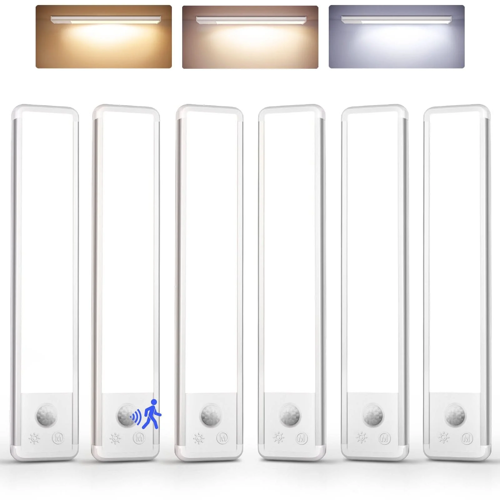 EZVALO 11.8-inch Under Cabinet Lighting, 3 Color Temperatures, 2400 mAh Rechargeable Motion Sensor Light Indoor, LED Magnetic Wireless Light with Dimmable for Kitchen, Stairs, Pantry, Closet - Image 13